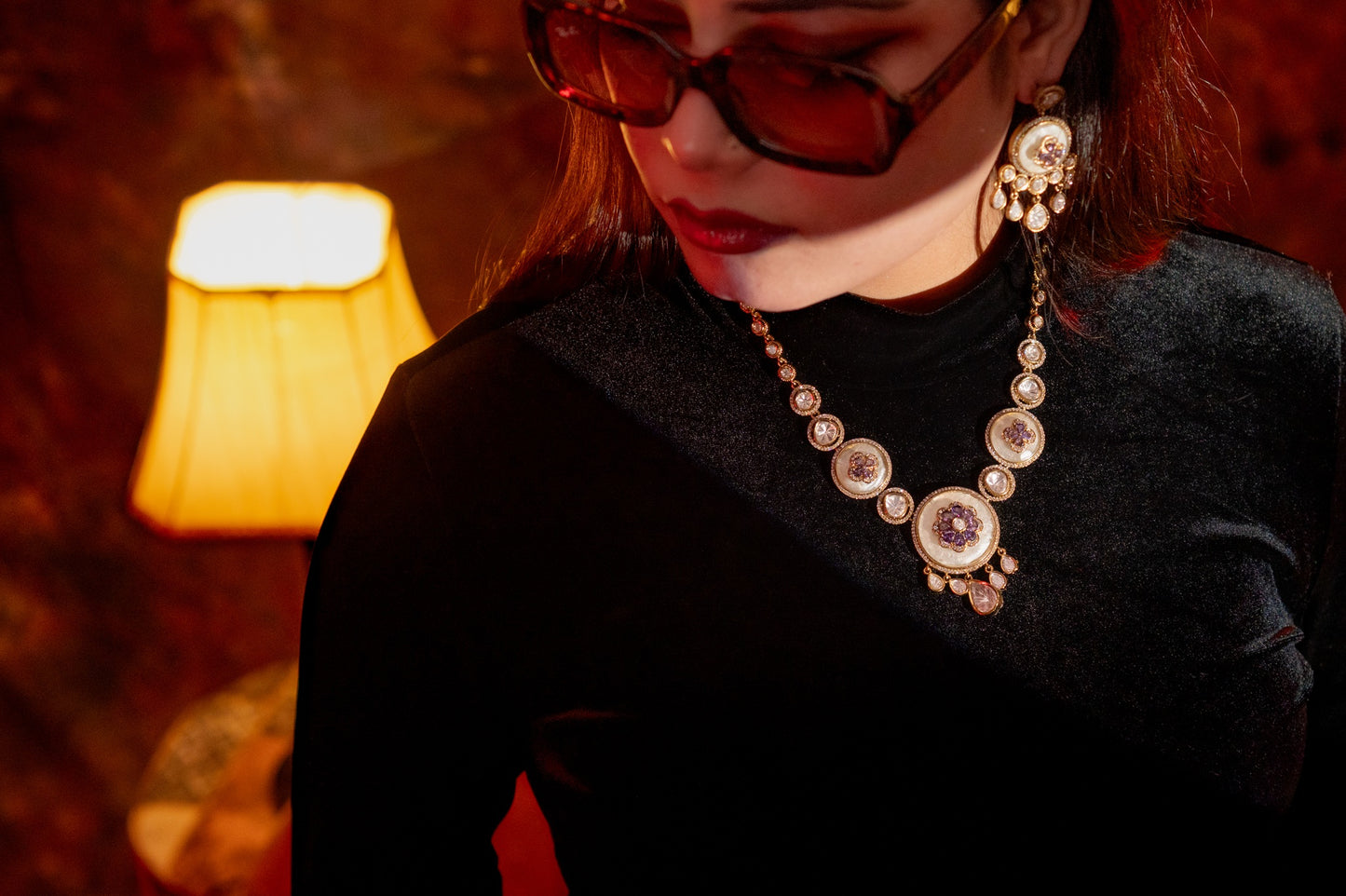 Pure Mother of Pearl and Polki Kundan Necklace