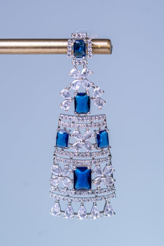Premium Blue American Diamond Zirconia Necklace