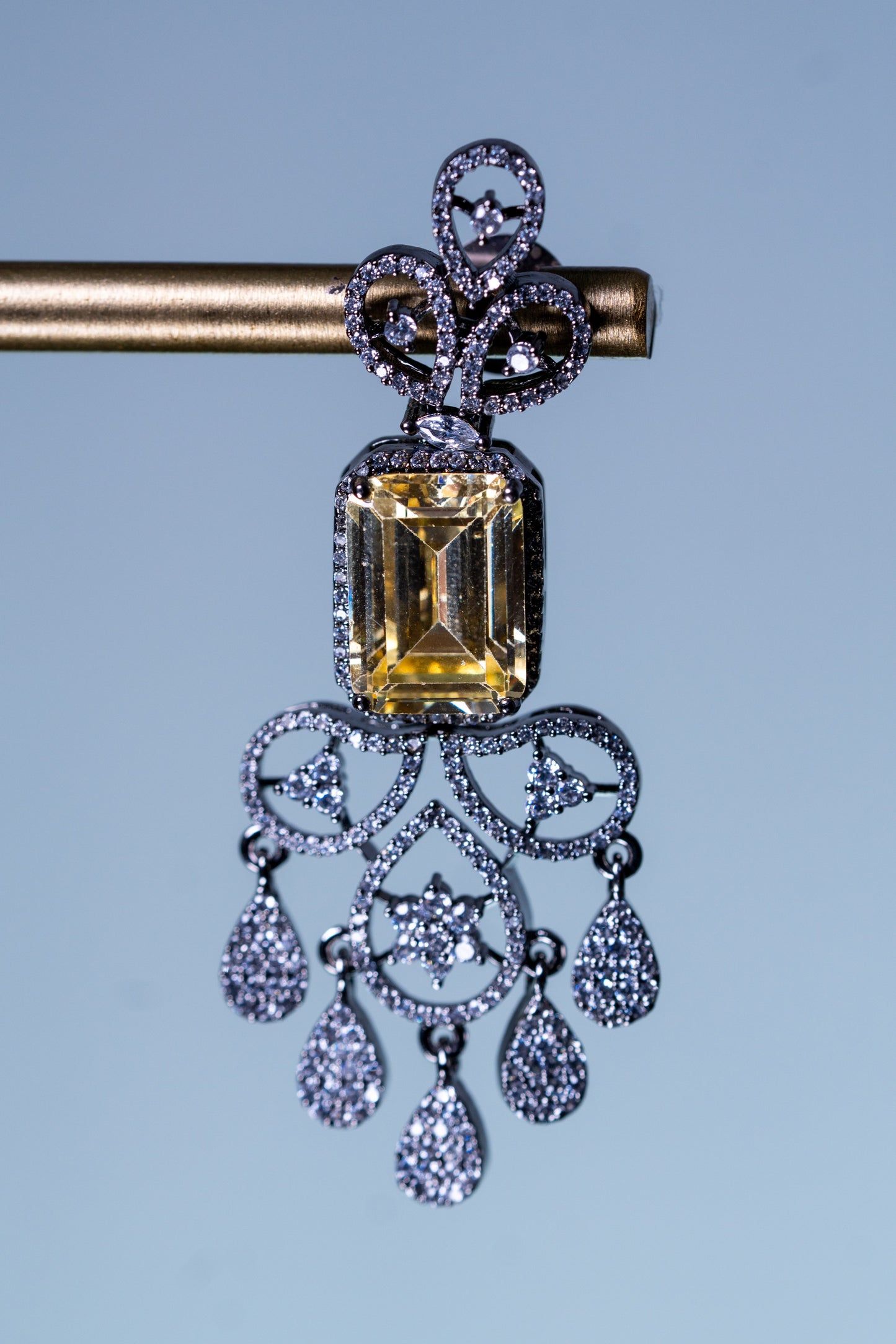 Yellow Sapphire American Diamonds Antique Necklace