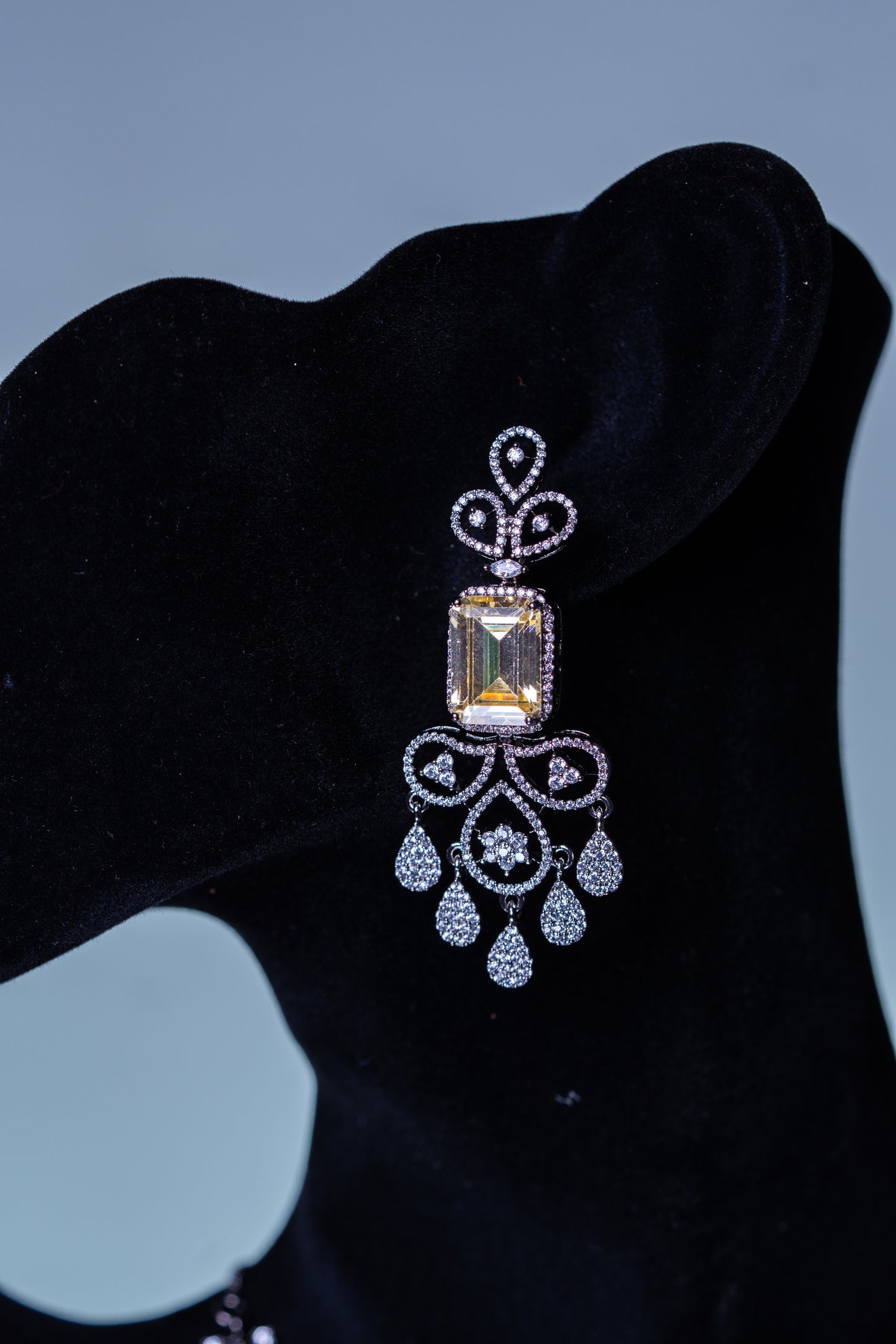 Yellow Sapphire American Diamonds Antique Necklace