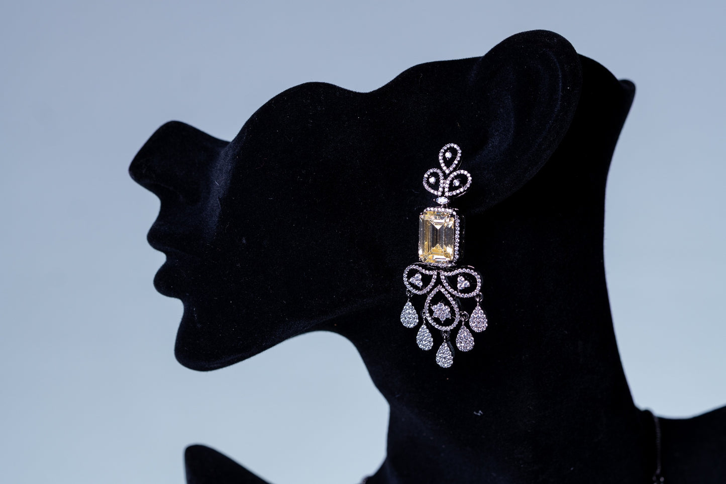 Yellow Sapphire American Diamonds Antique Necklace