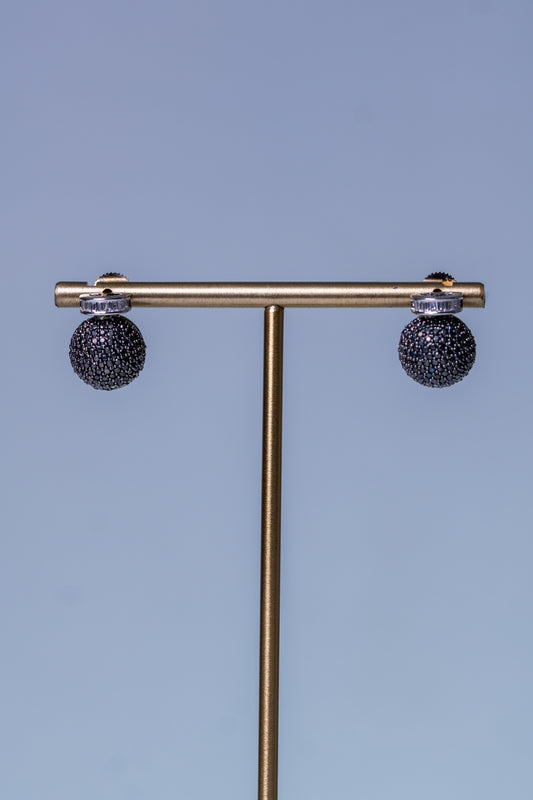 Italian Black American Diamonds Zirconia Stones Necklace