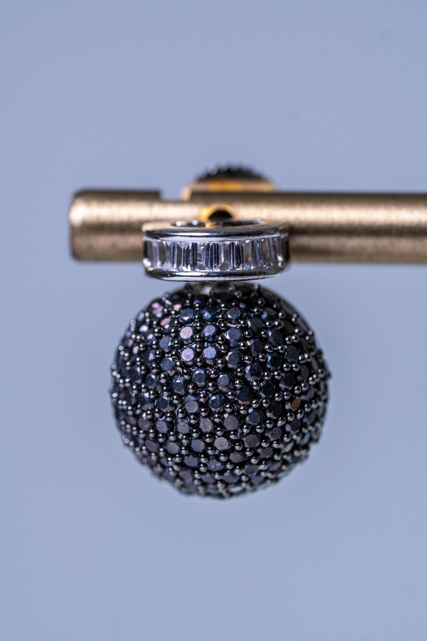 Italian Black American Diamonds Zirconia Stones Necklace