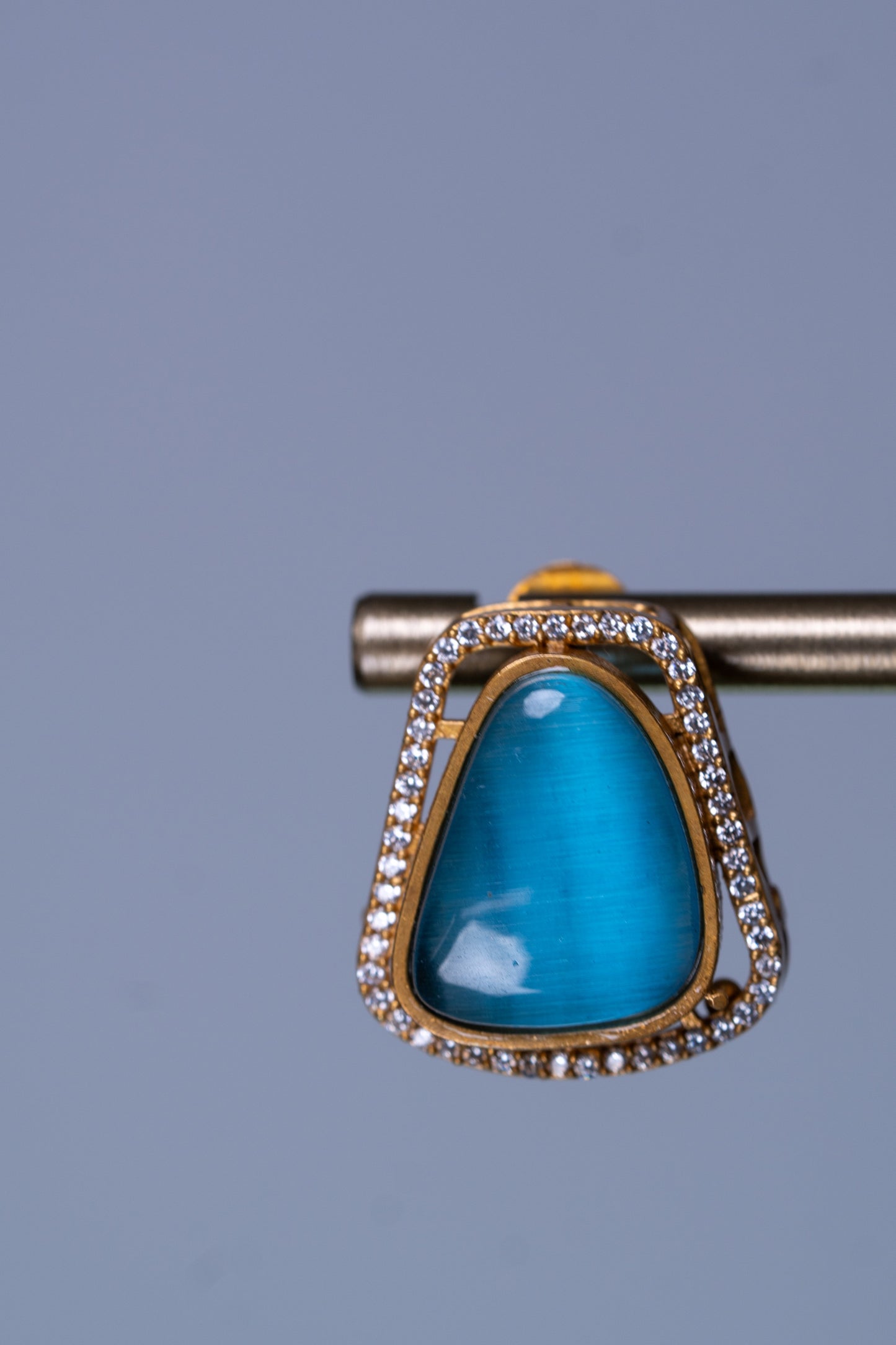 Real Pearl with Blue Enamel Crystal and Polki Moissanite Necklace