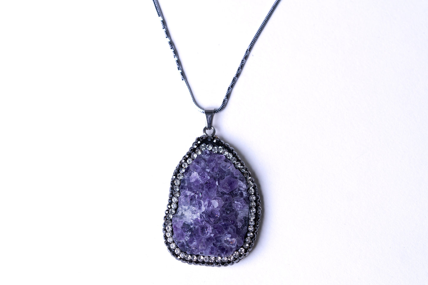 Natural Amethyst Cluster Pendant