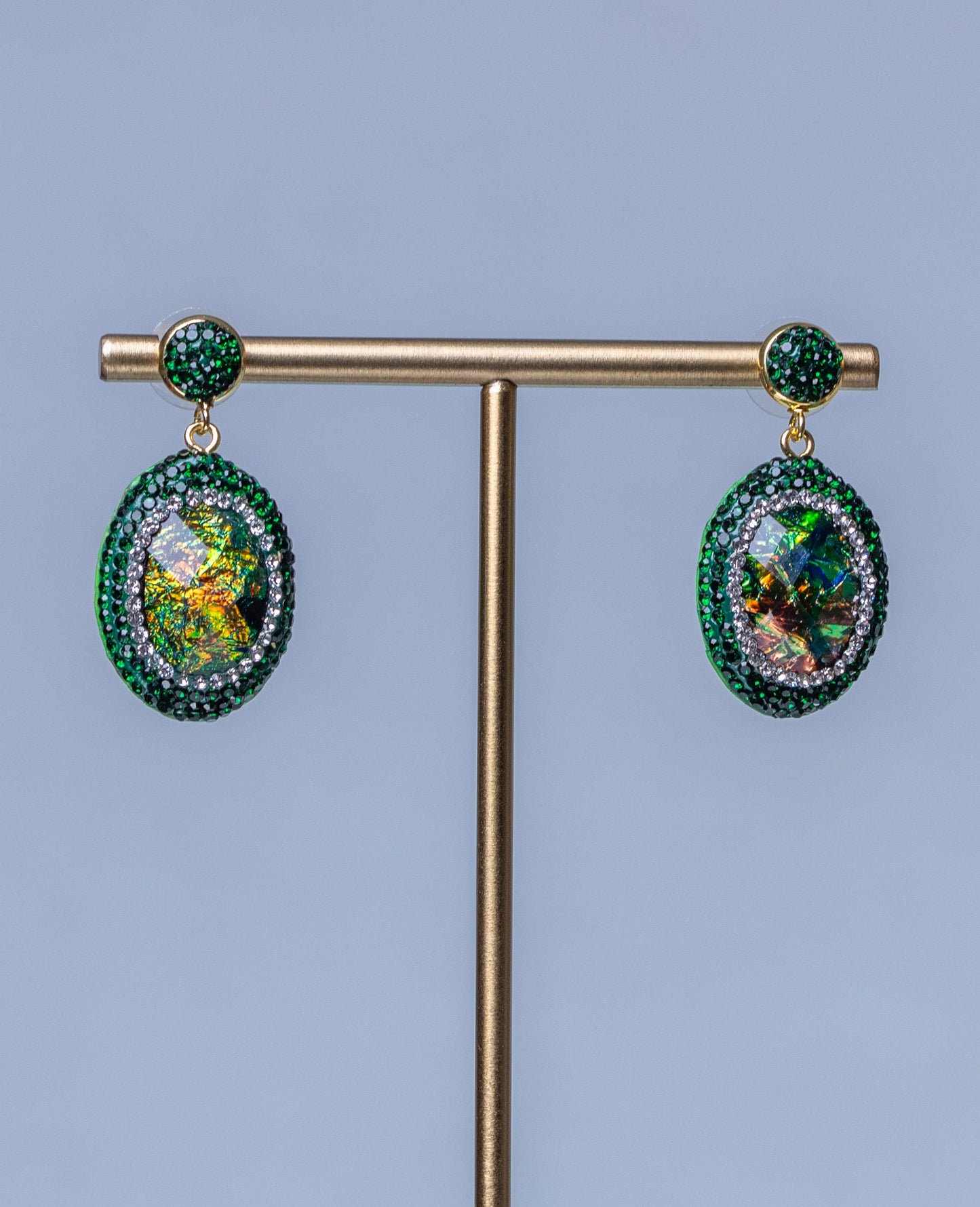 Green Opal Stone Earrings