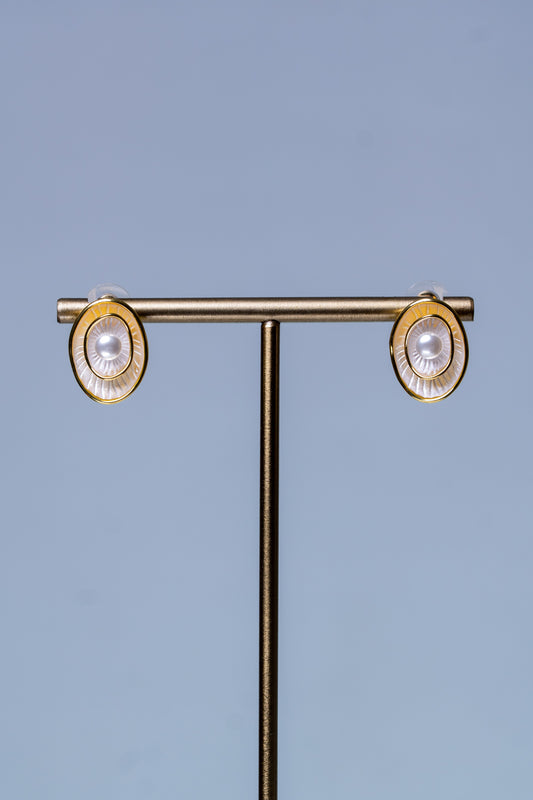 Natural Sea Pearl and Shell Earrings