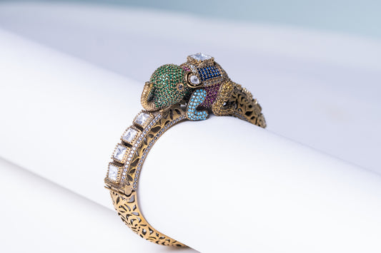 Elephant Kundan Polki Bracelet