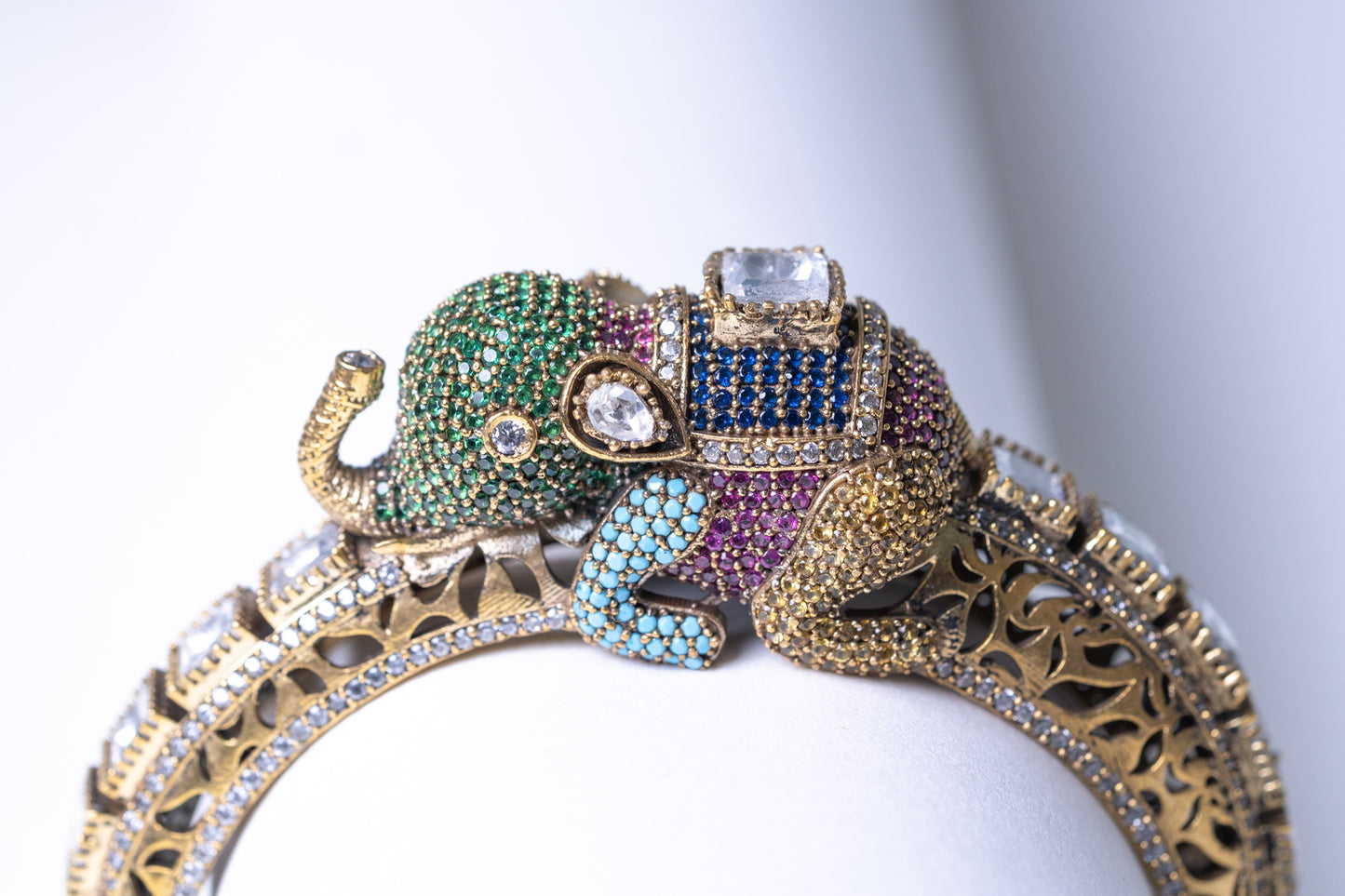 Elephant Kundan Polki Bracelet