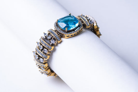 Blue Topaz & American Diamonds Zirconia Bracelet