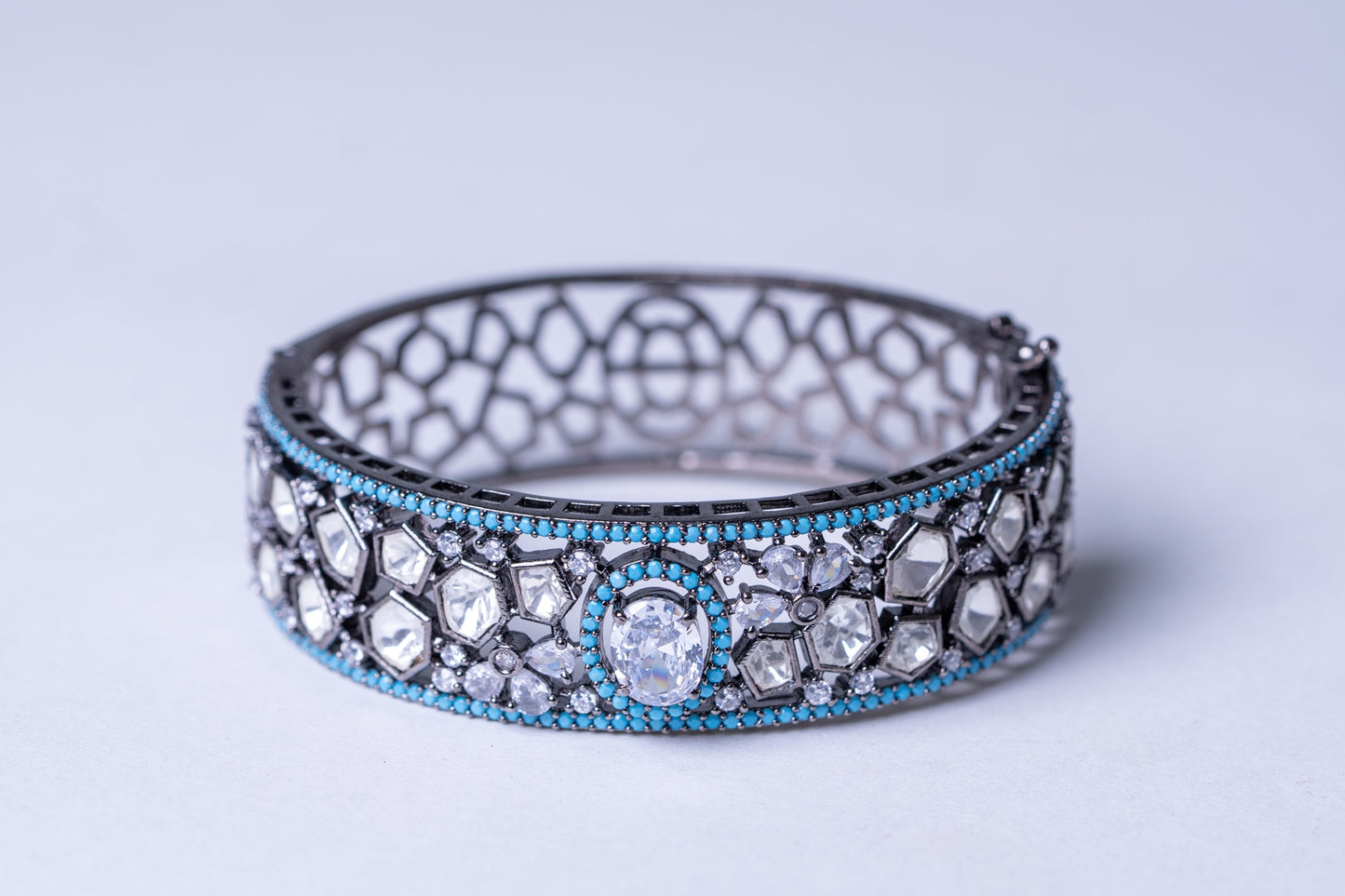 Premium Polki Kundan Moissanite Bracelet