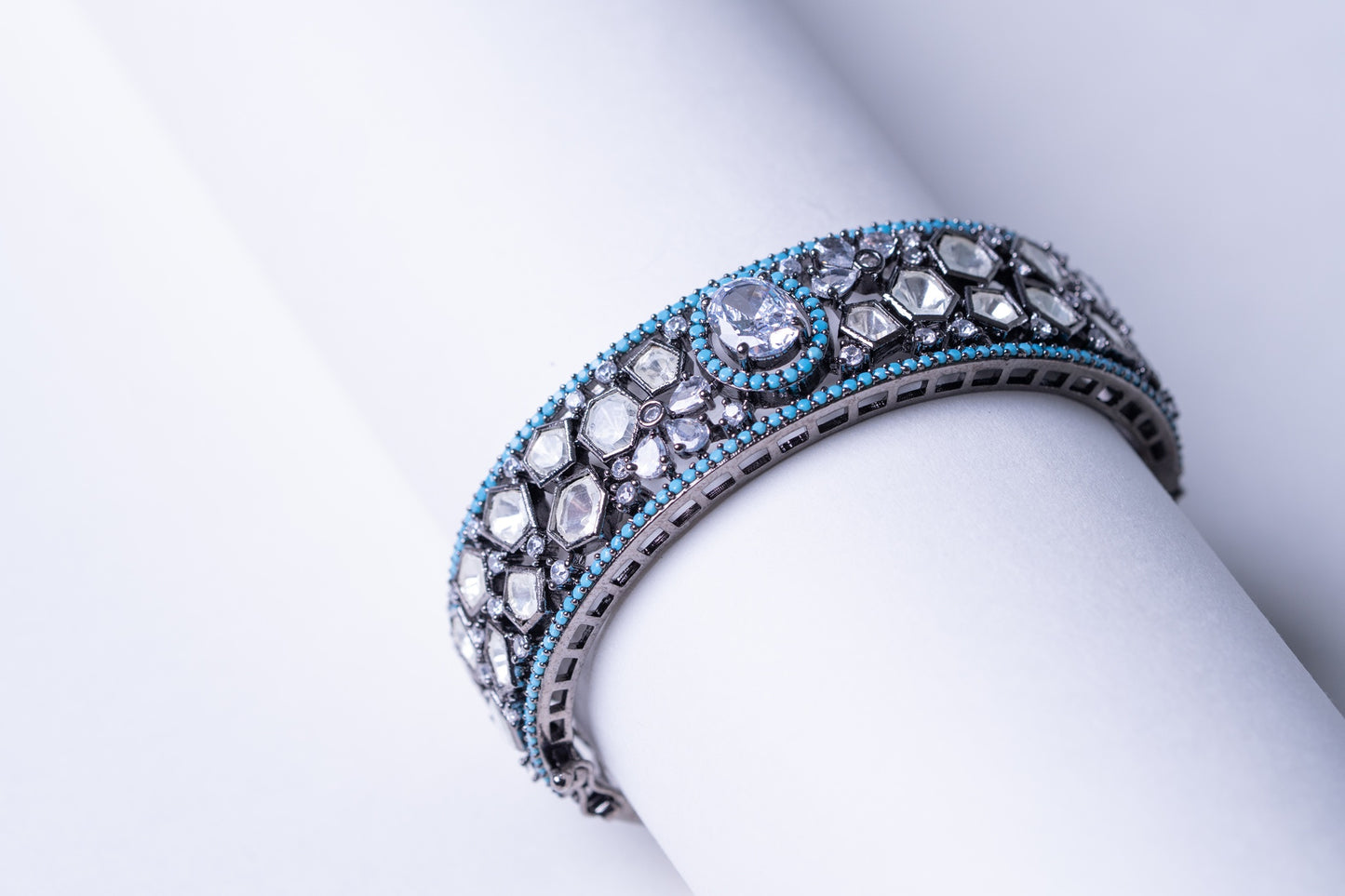 Premium Polki Kundan Moissanite Bracelet