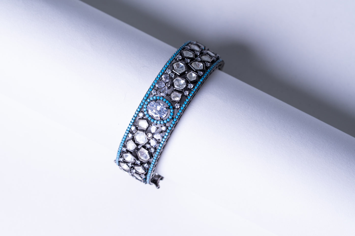 Premium Polki Kundan Moissanite Bracelet