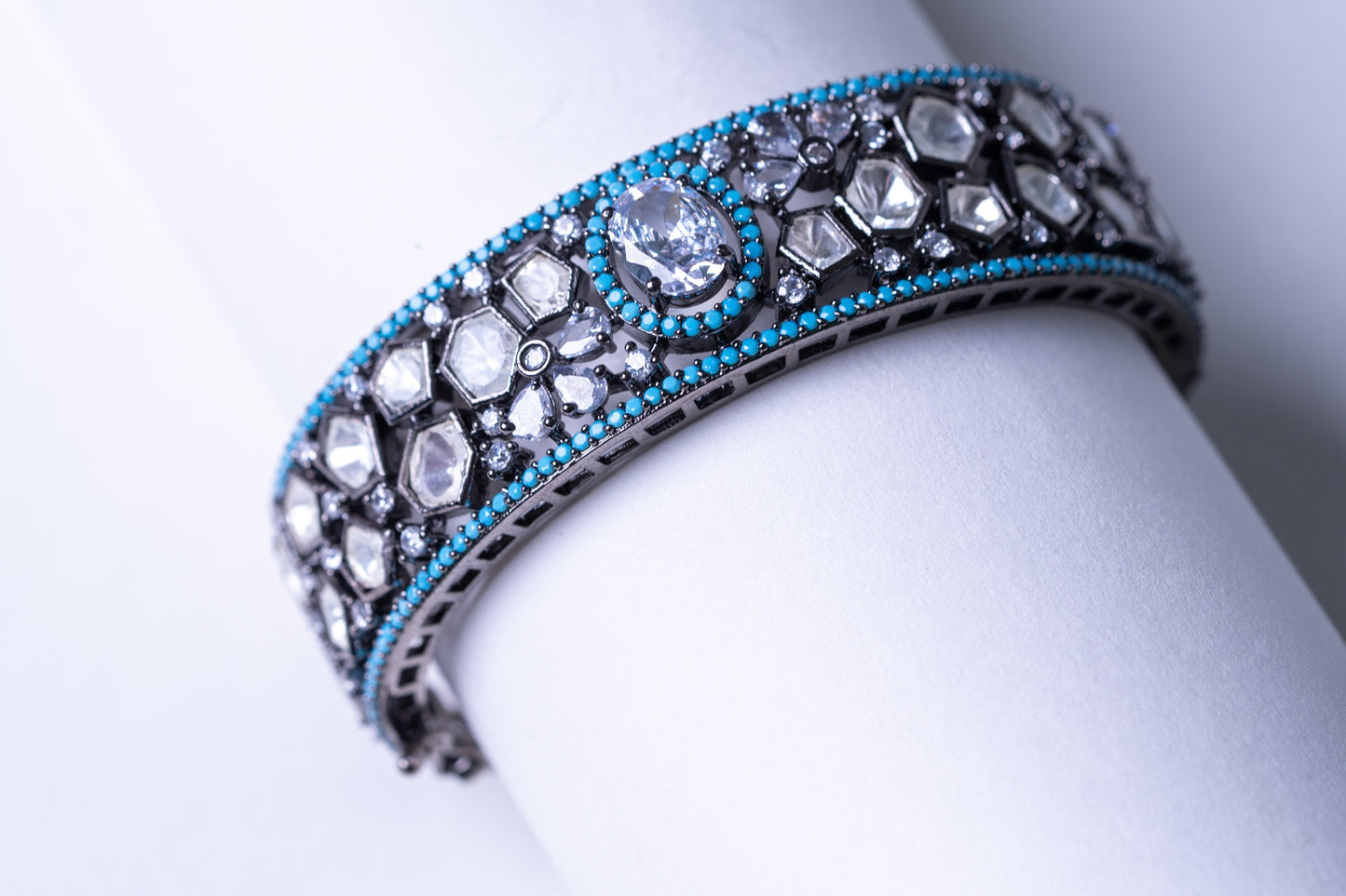 Premium Polki Kundan Moissanite Bracelet