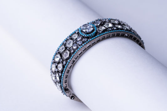 Premium Polki Kundan Moissanite Bracelet