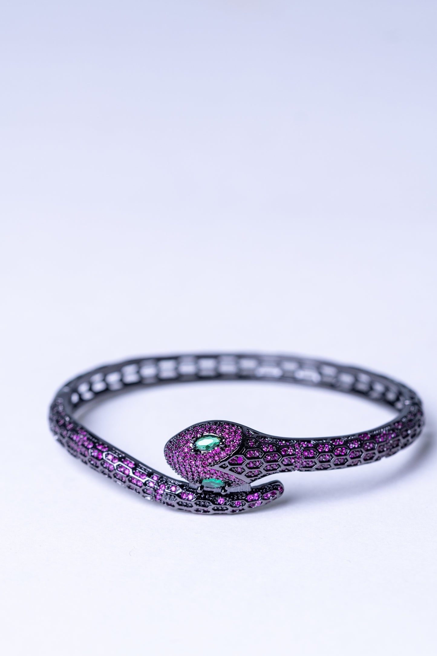 Green Emerald Studded Snake Bracelet