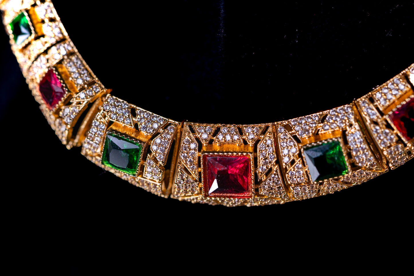 Arabian Multi Color Gold Plated Necklace with Earrings