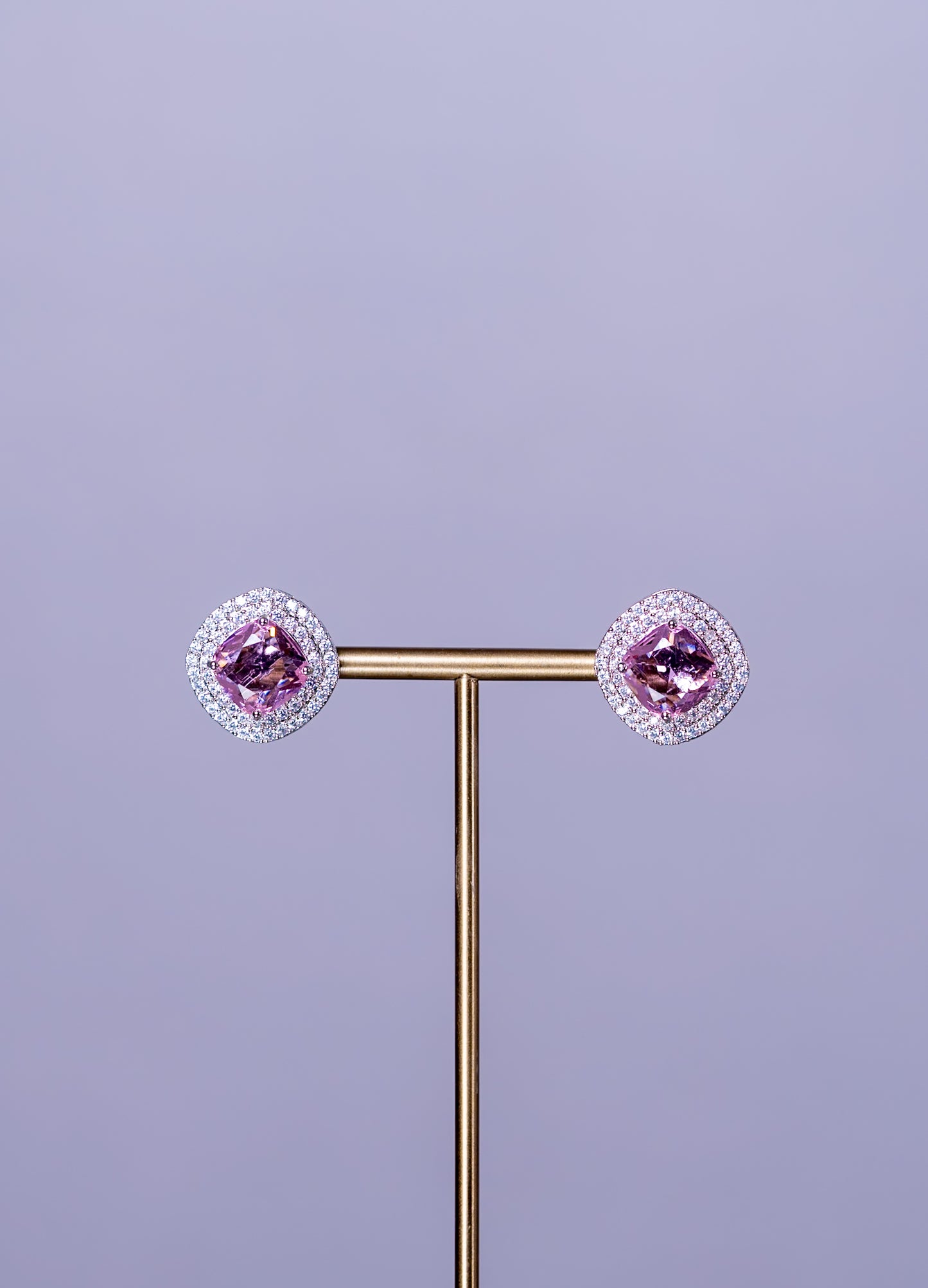 Pink Sapphire and CZ Choker with Stud Earrings