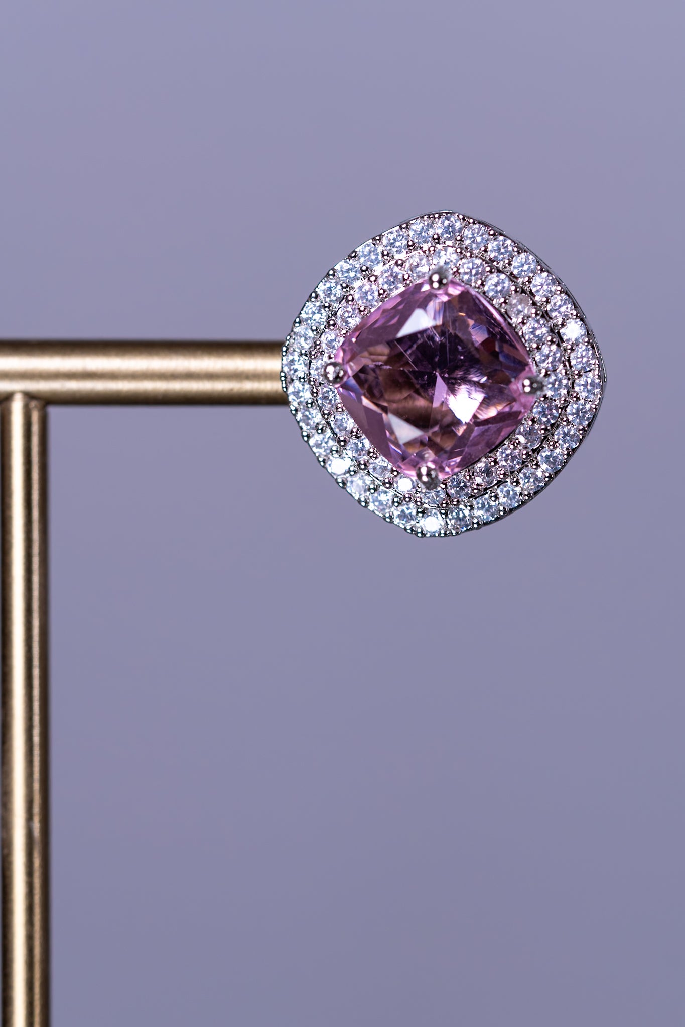 Pink Sapphire and CZ Choker with Stud Earrings