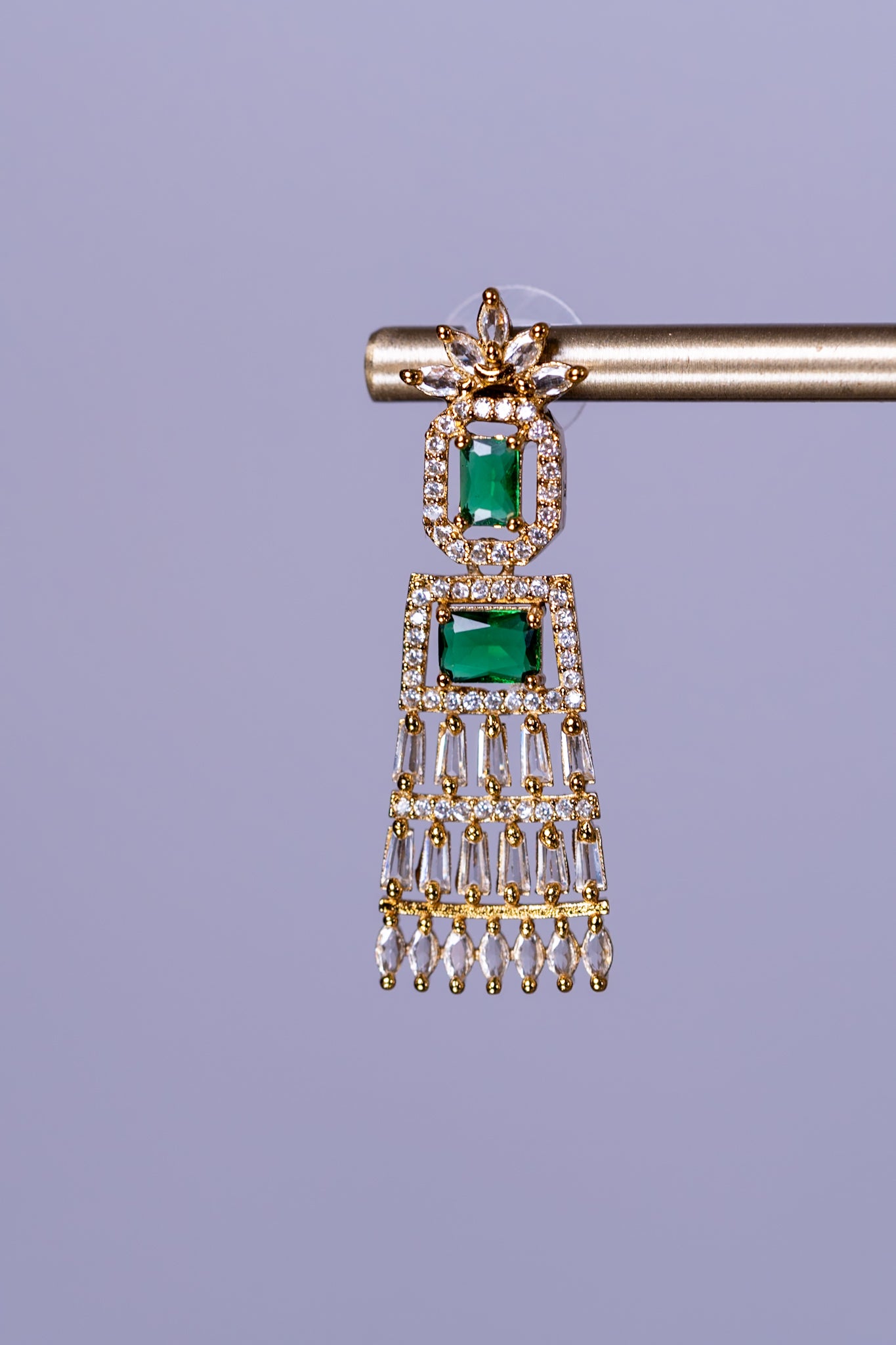 Egyptian Riveria Green Emarald with 18KT Gold Plated Necklace set with Earrings