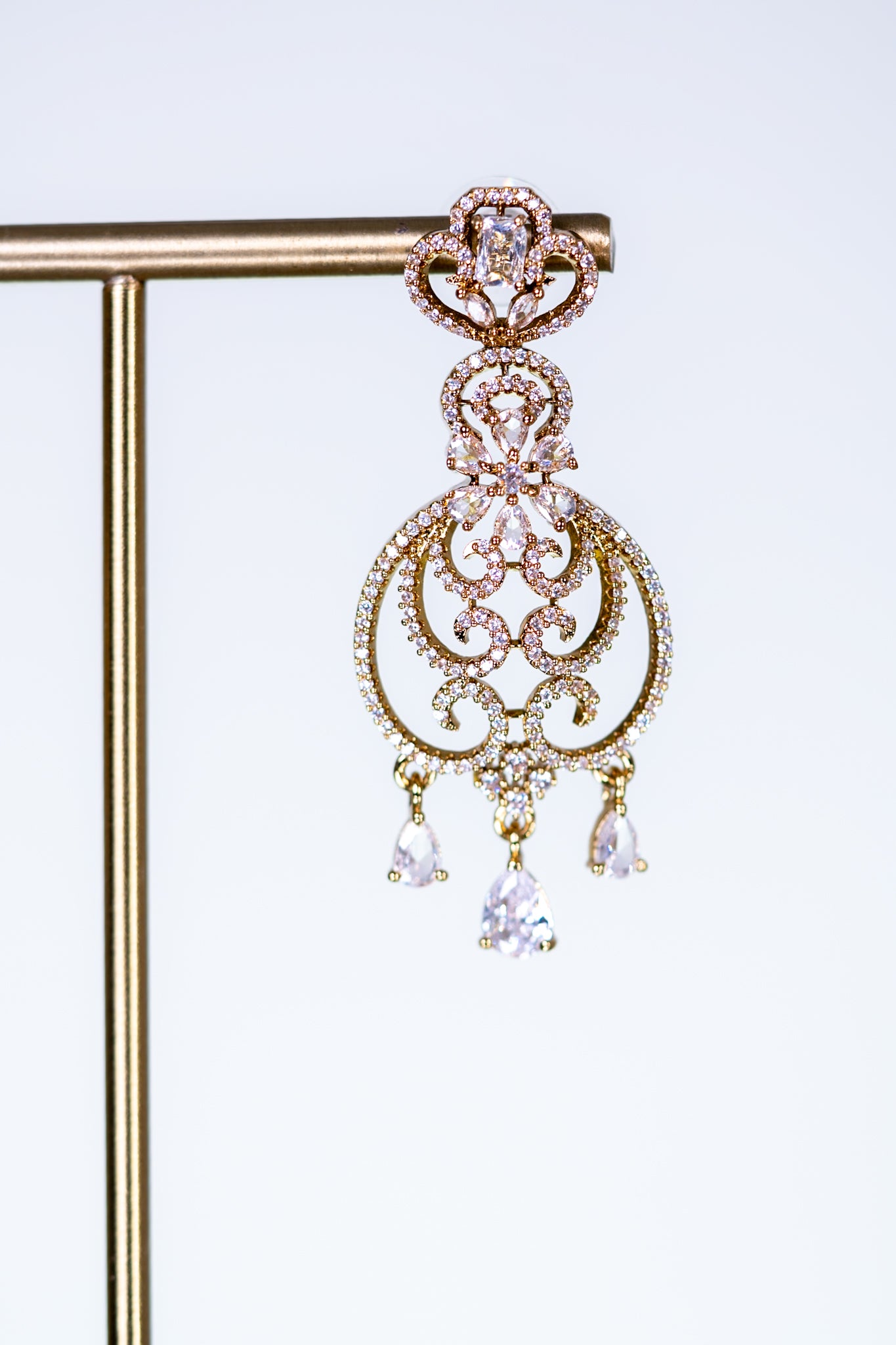 18KT Gold Plated studded CZ Stones Necklace with Earrings