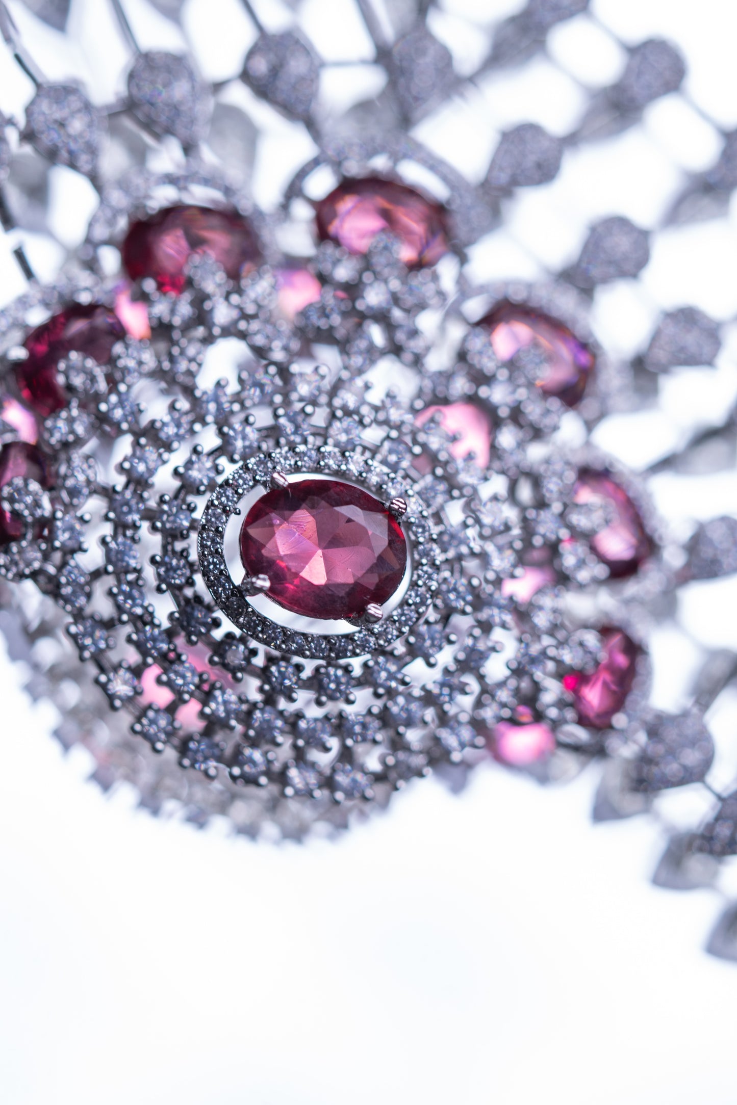 American Diamonds Red Crystal Gem Necklace