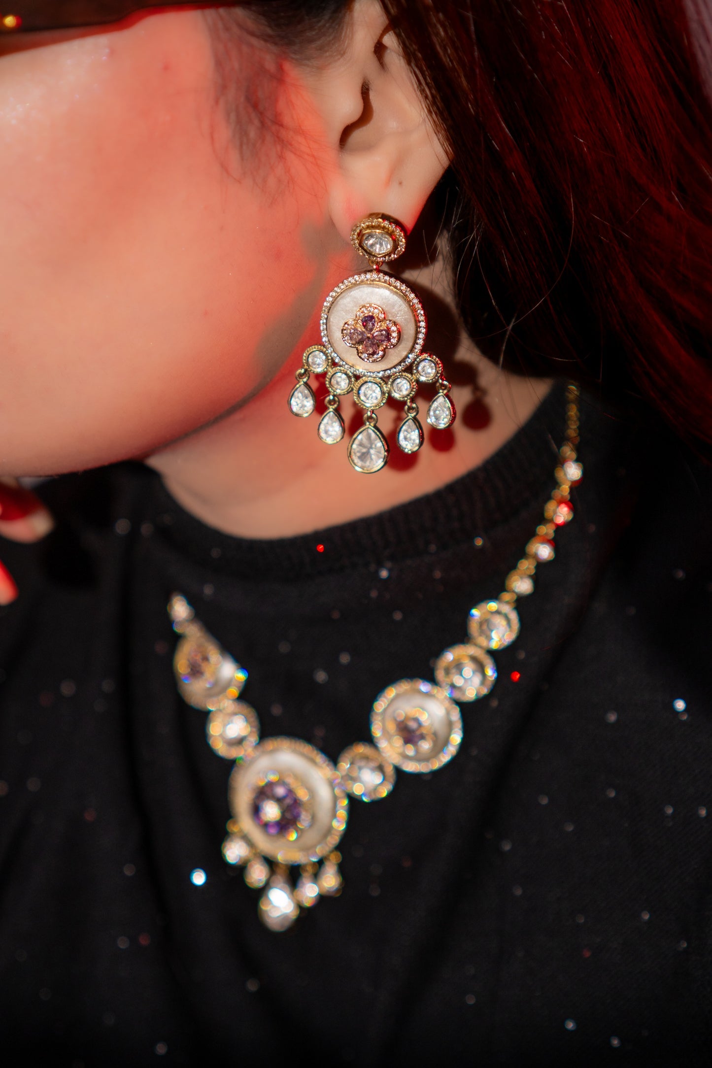 Pure Mother of Pearl and Polki Kundan Necklace