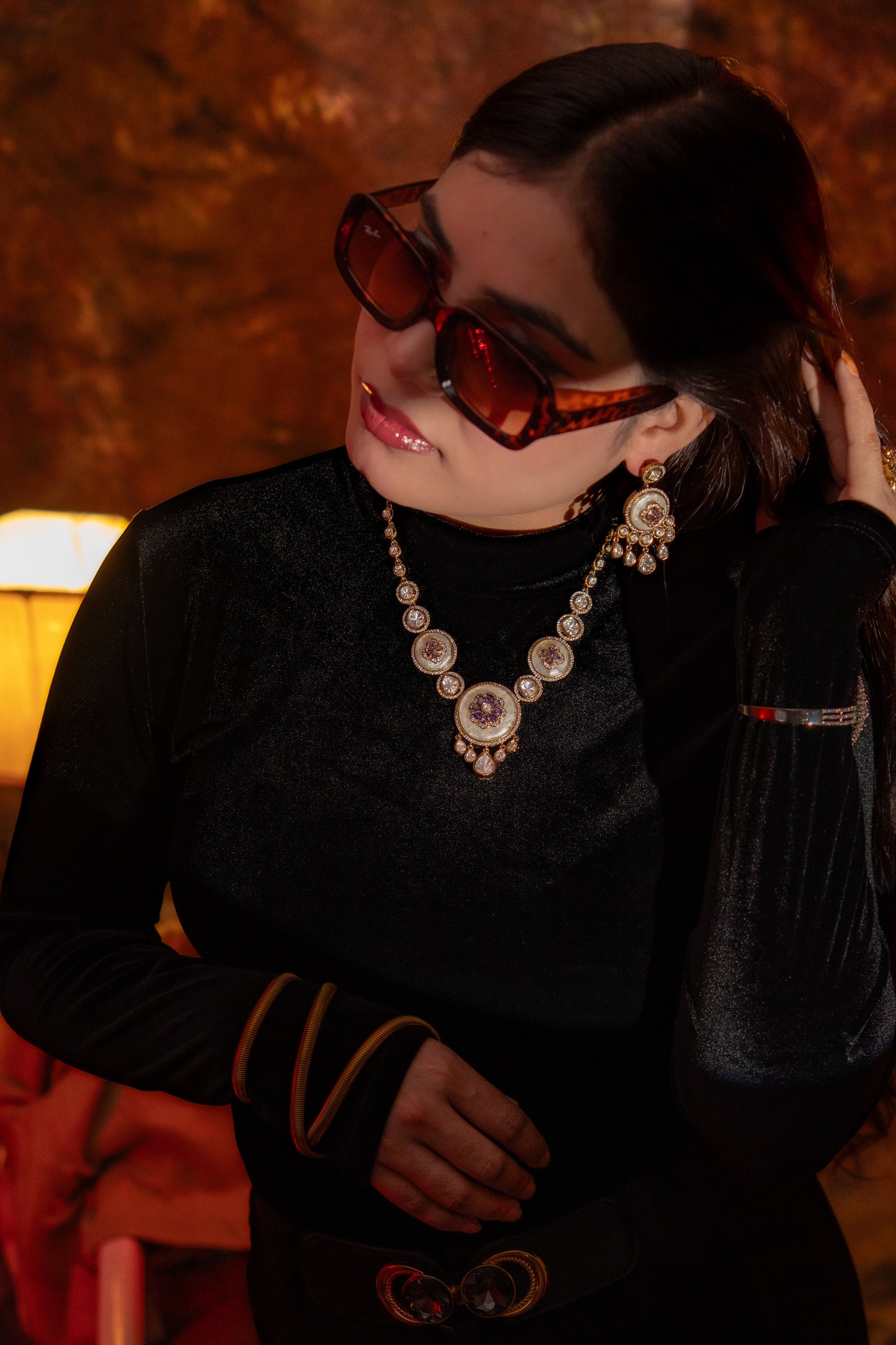 Pure Mother of Pearl and Polki Kundan Necklace