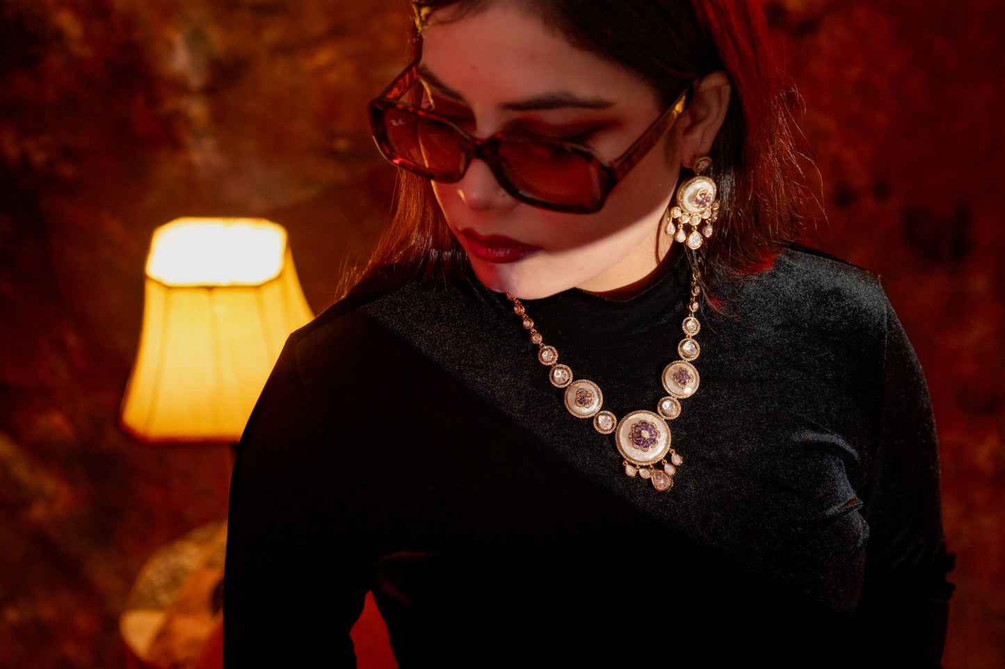 Pure Mother of Pearl and Polki Kundan Necklace