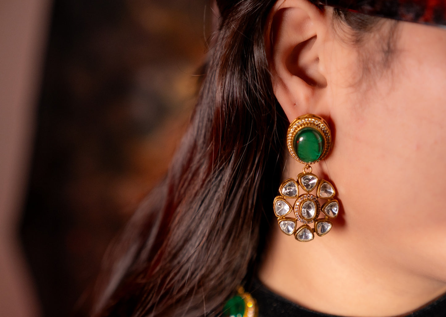 Royal Multicolor Natural Gemstones and Kundan Polki Moissanite Designer Necklace
