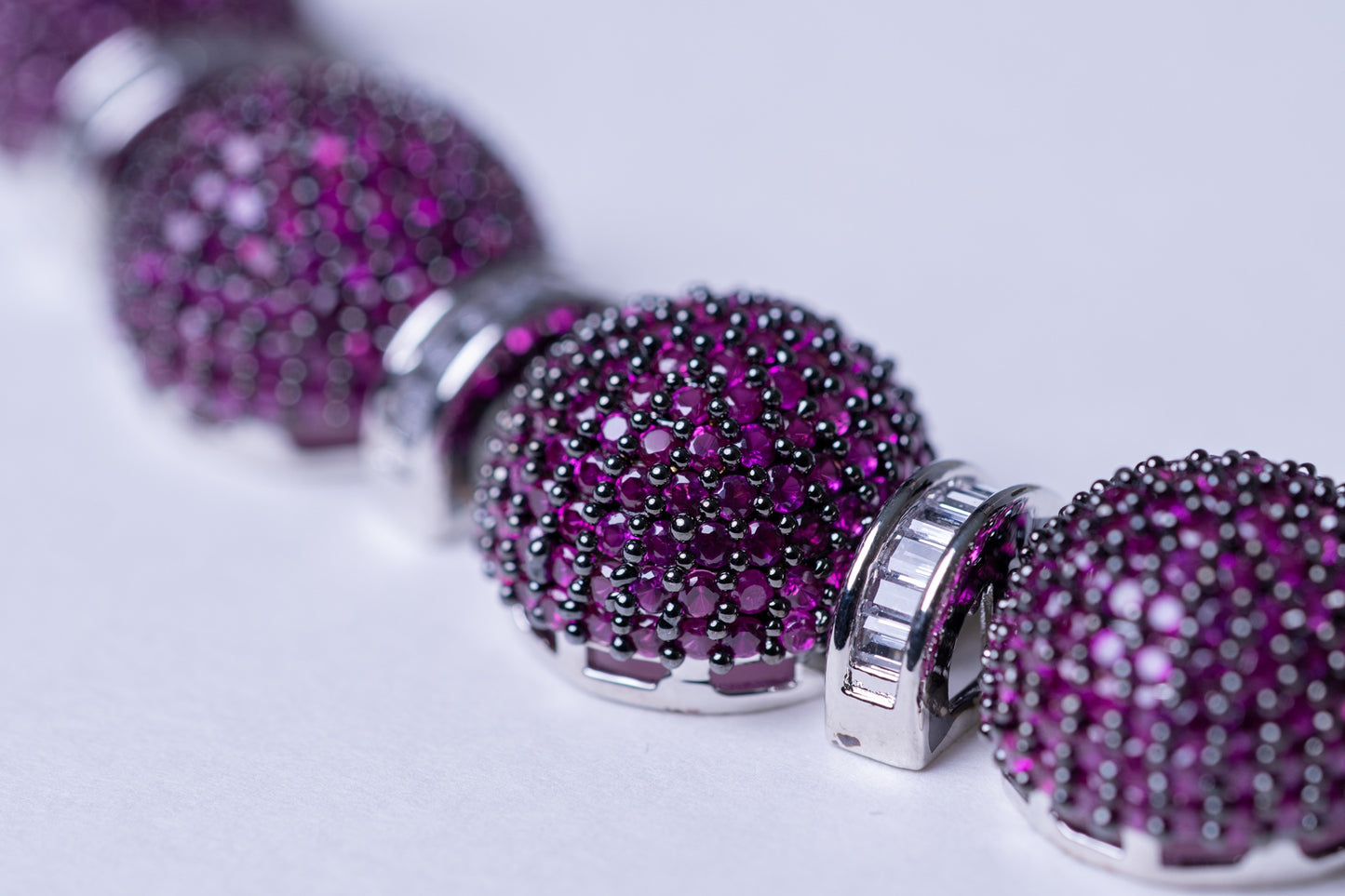 Italian Pink American Diamonds Zirconia Stones Necklace