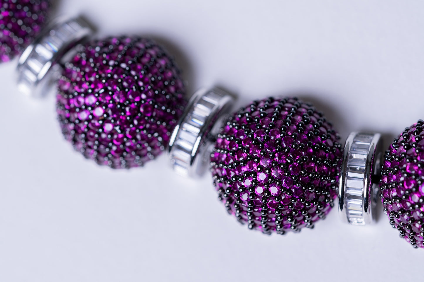 Italian Pink American Diamonds Zirconia Stones Necklace