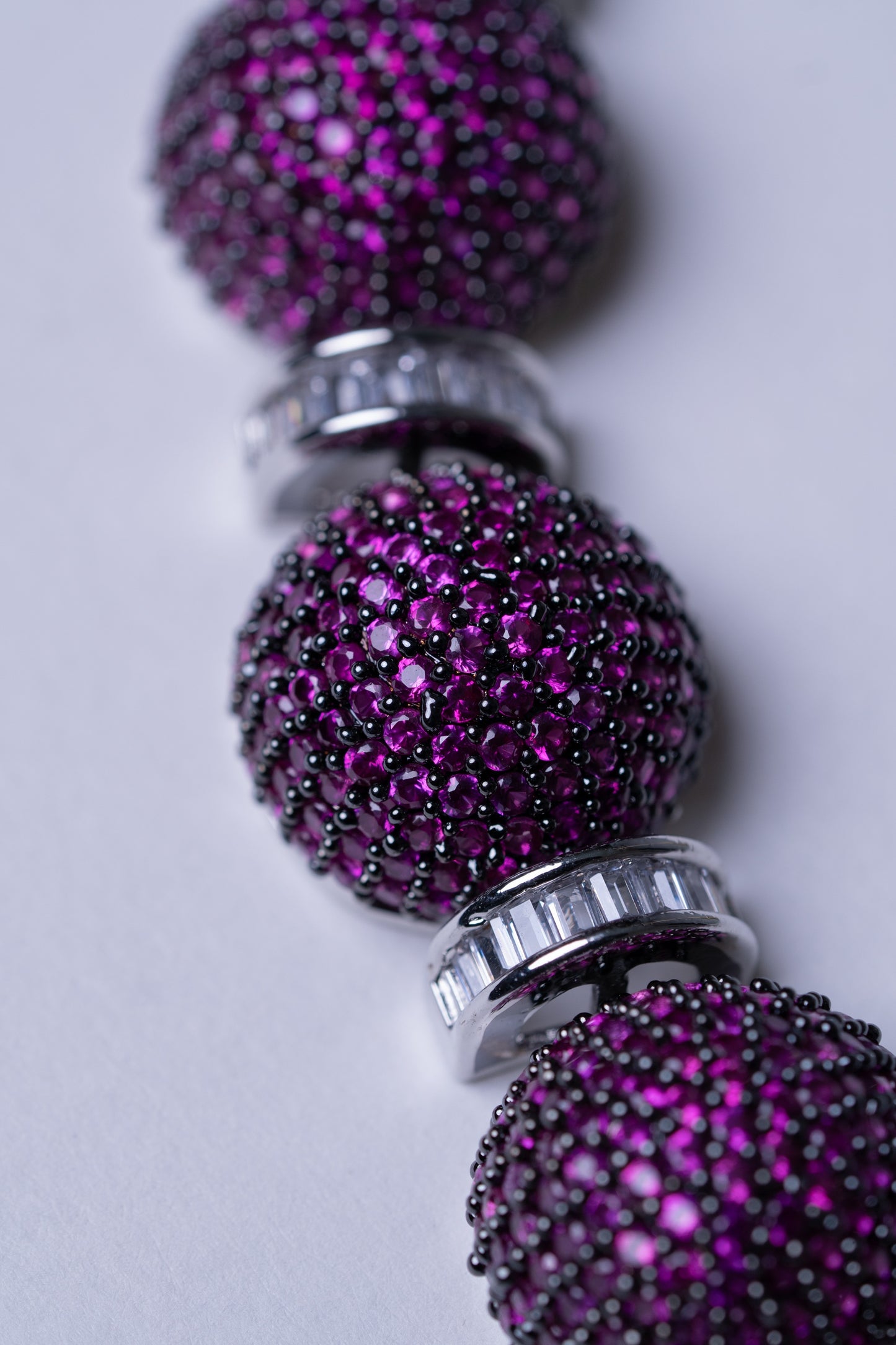 Italian Pink American Diamonds Zirconia Stones Necklace