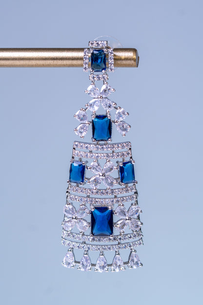 Premium Blue American Diamond Zirconia Necklace