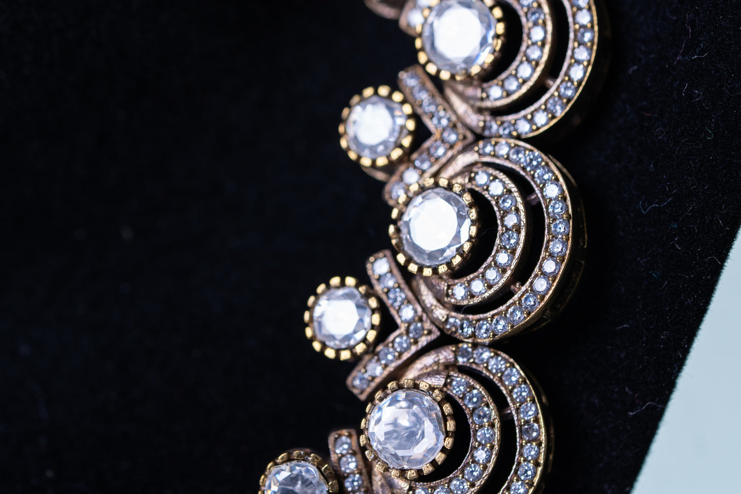 Yellow Sapphire Gemstone with American Diamonds Zirconia Work Necklace