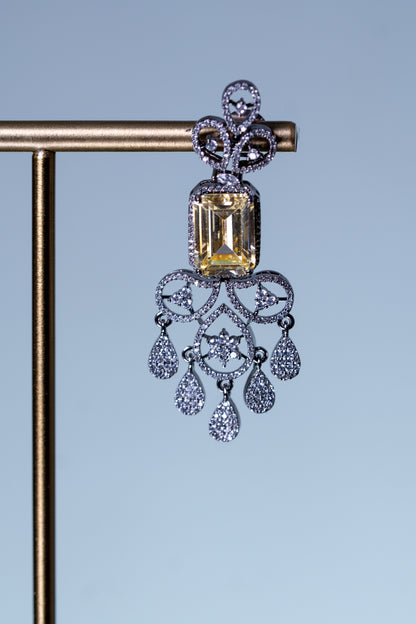 Yellow Sapphire American Diamonds Antique Necklace