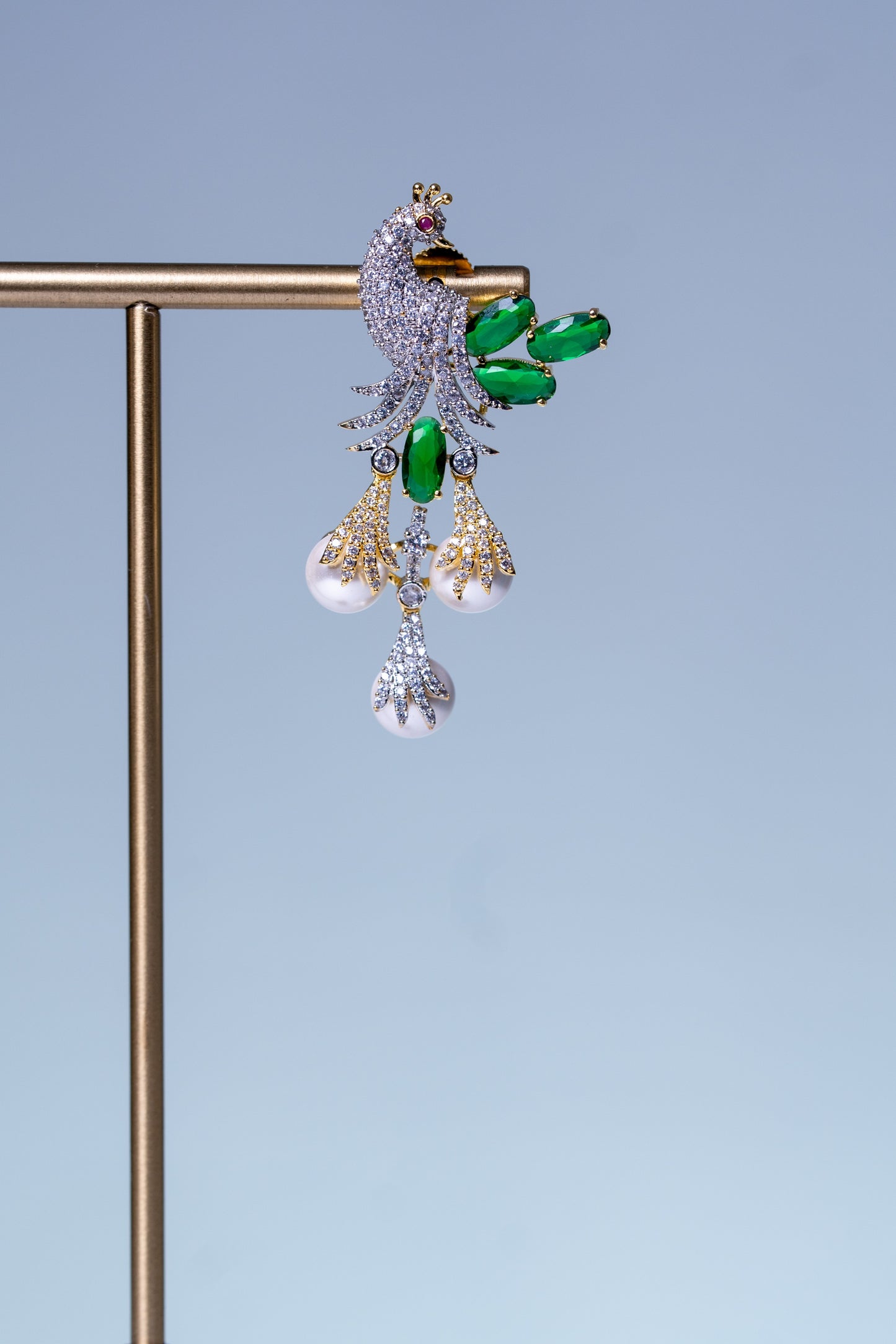 Peacock Studded with Multicolor Crystals and American Diamonds Zirconia Designer Necklace