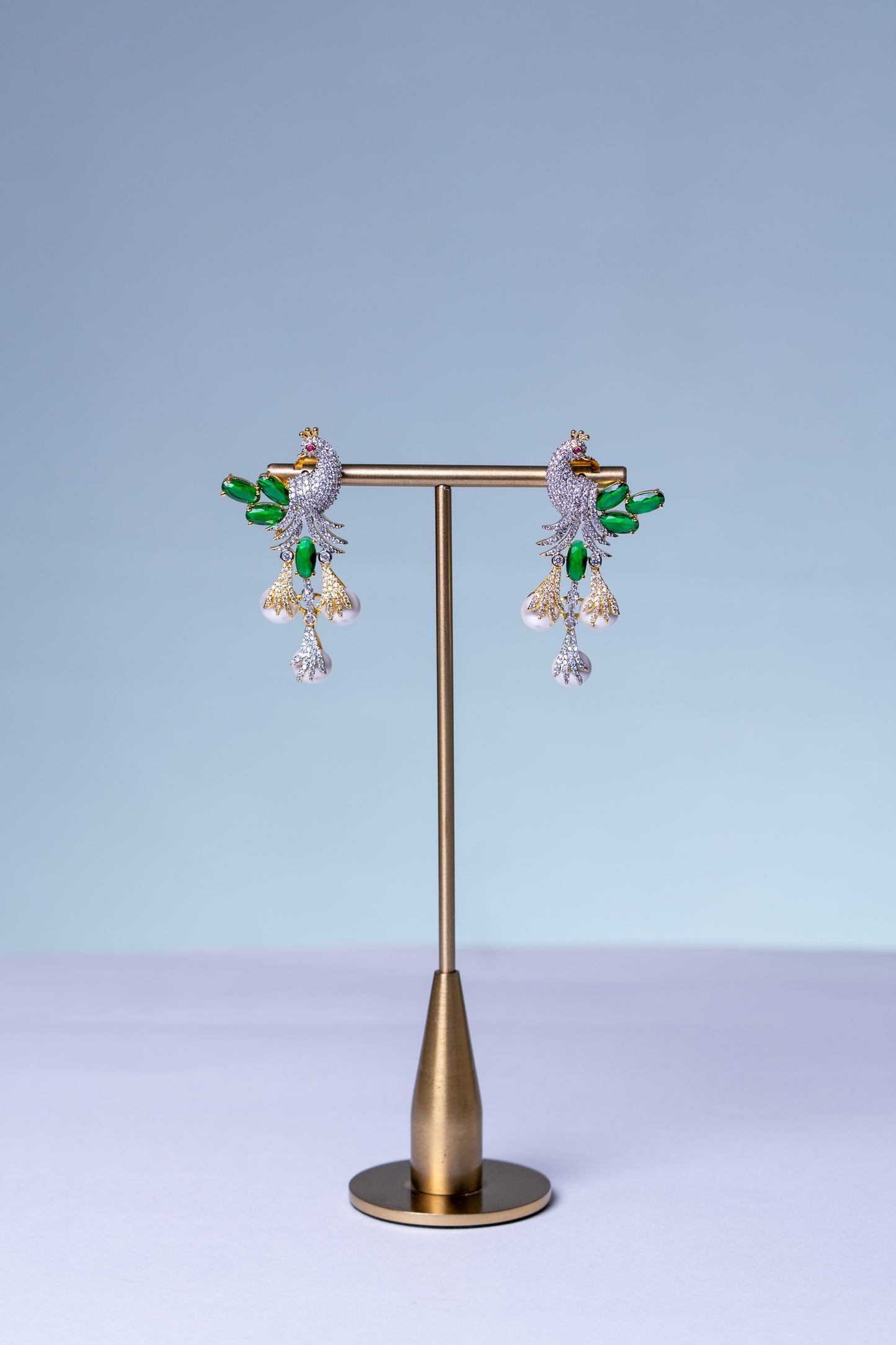 Peacock Studded with Multicolor Crystals and American Diamonds Zirconia Designer Necklace