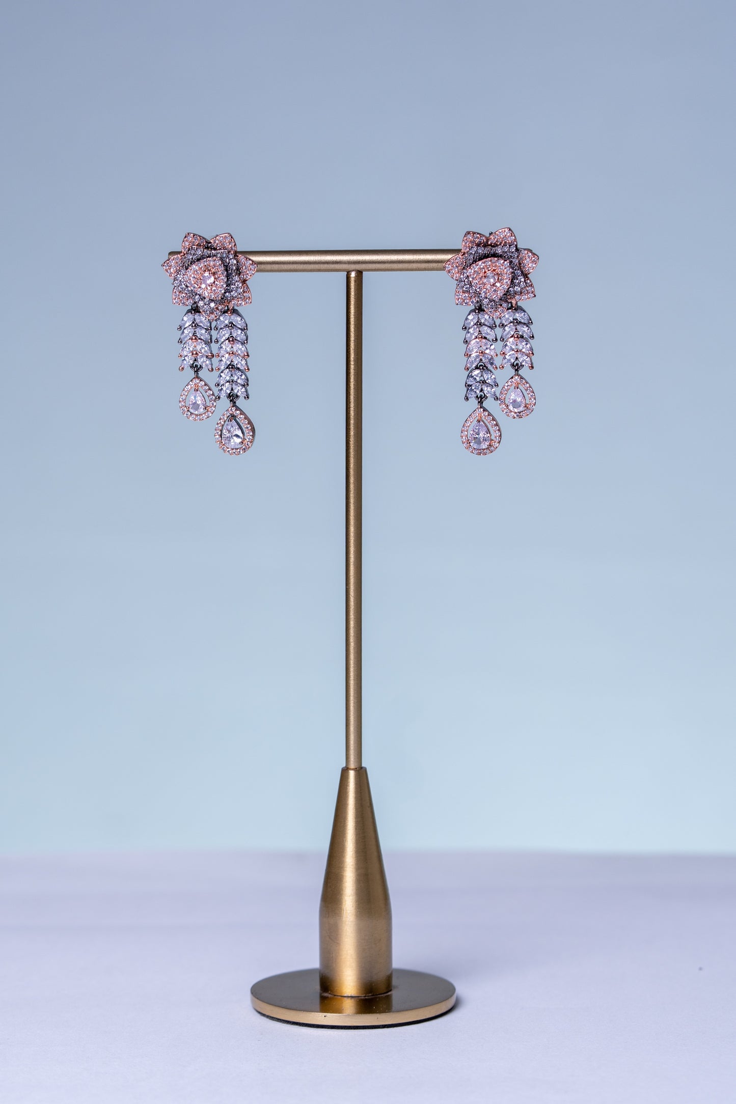 Italian Pink and White Nano American Diamonds Zirconia Designer Necklace