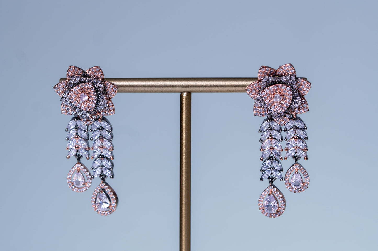 Italian Pink and White Nano American Diamonds Zirconia Designer Necklace