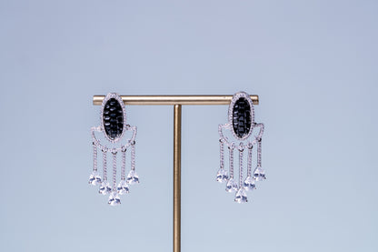Black American Diamonds Zirconia and Rhinestone Designer Necklace