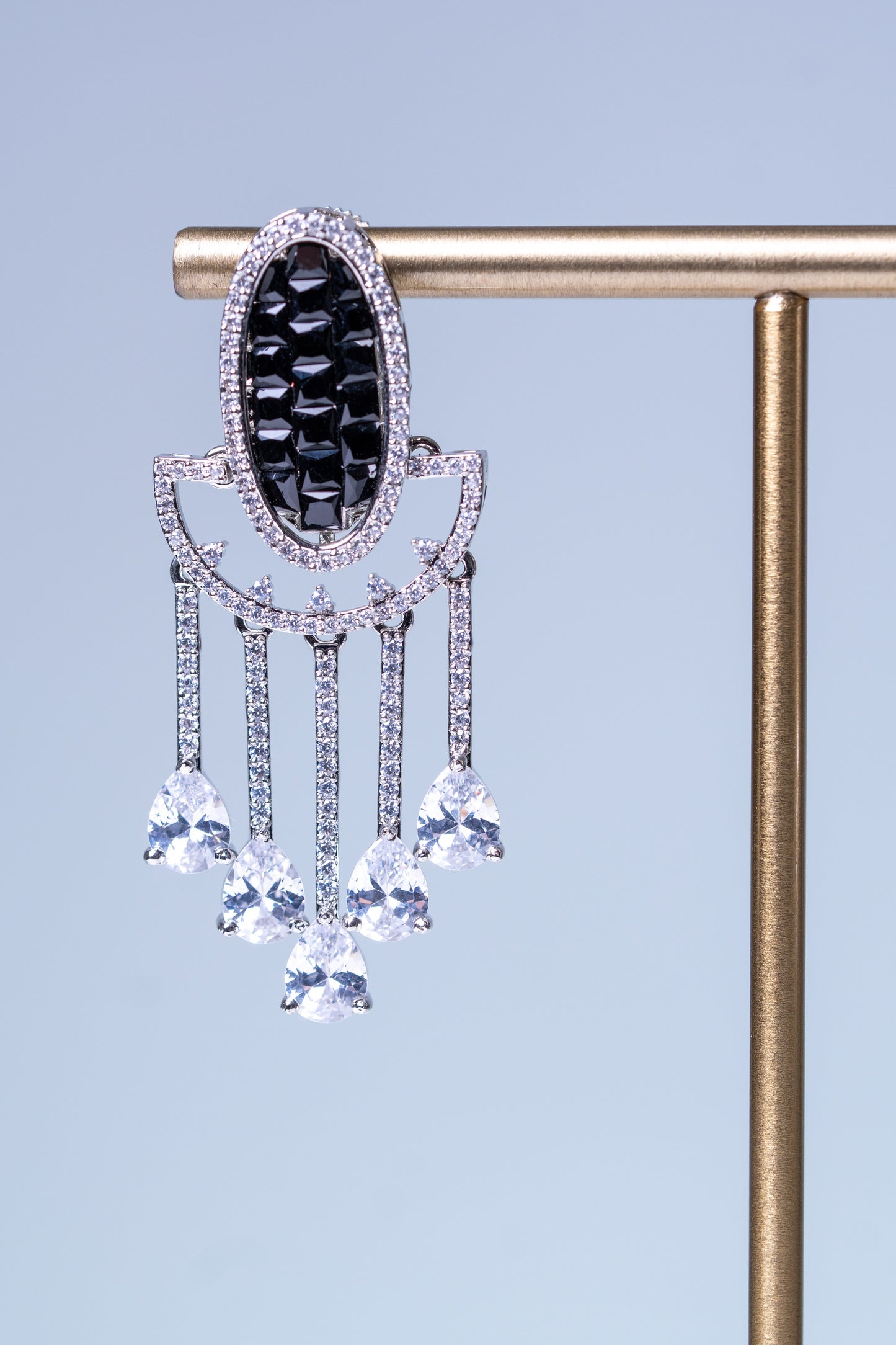 Black American Diamonds Zirconia and Rhinestone Designer Necklace