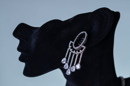 Black American Diamonds Zirconia and Rhinestone Designer Necklace