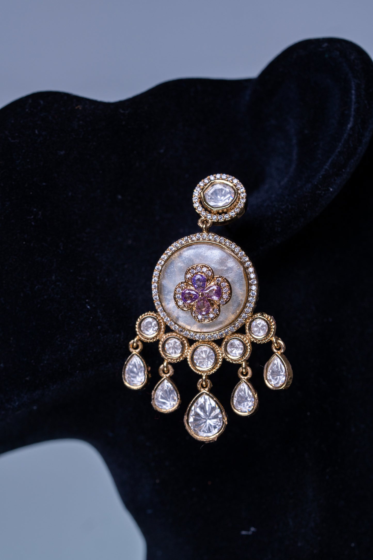 Pure Mother of Pearl and Polki Kundan Necklace