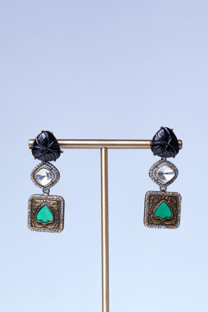 Turkish Carved Tourmaline & Multicolor Gemstones Designer Necklace