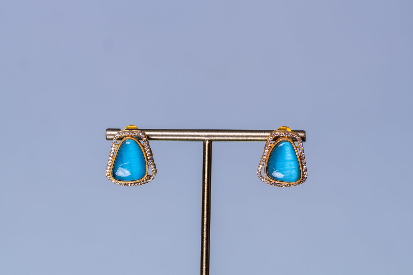 Real Pearl with Blue Enamel Crystal and Polki Moissanite Necklace