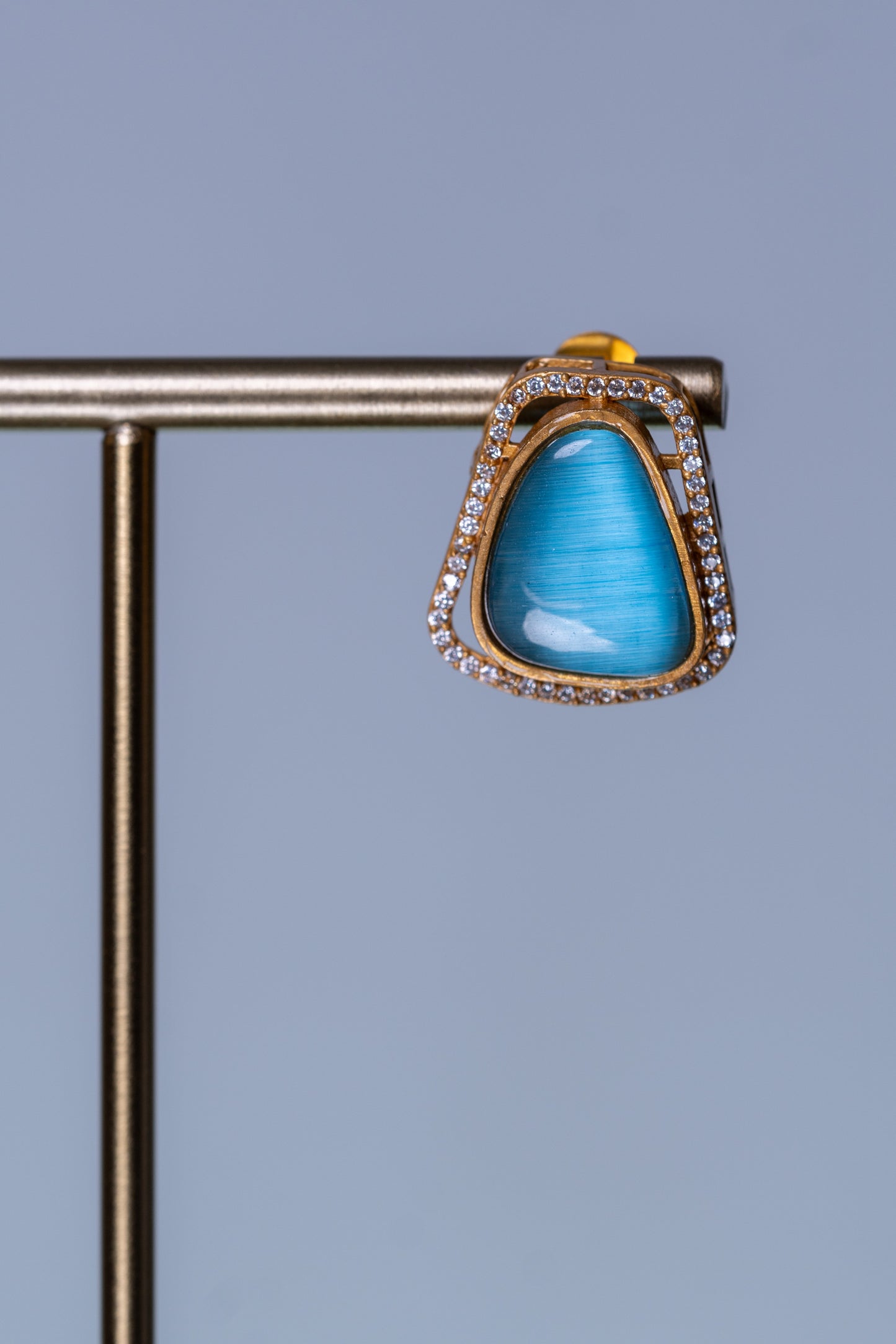 Real Pearl with Blue Enamel Crystal and Polki Moissanite Necklace