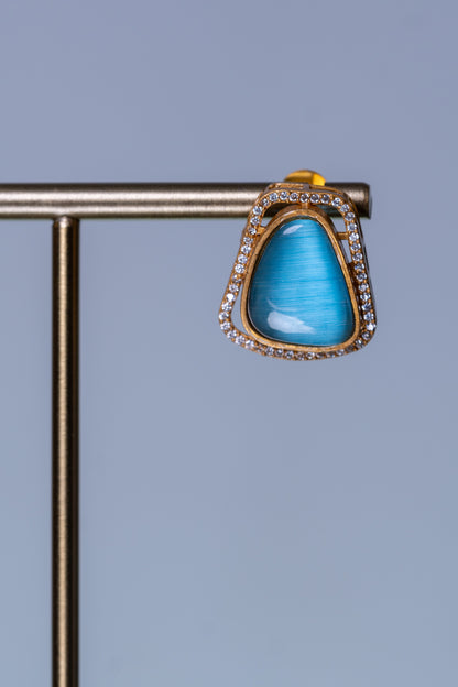 Real Pearl with Blue Enamel Crystal and Polki Moissanite Necklace