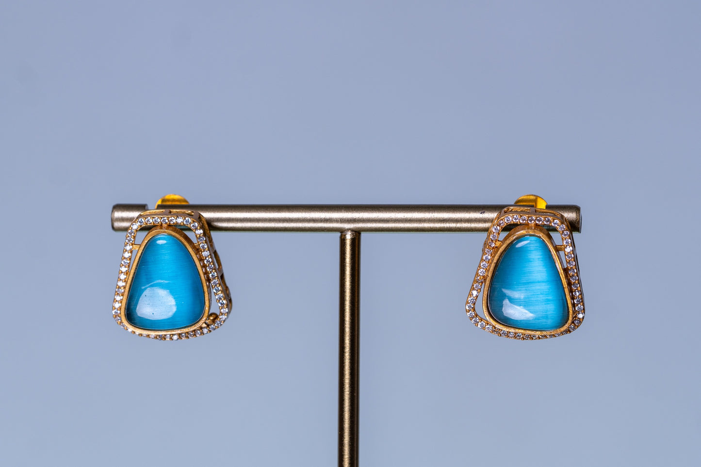 Real Pearl with Blue Enamel Crystal and Polki Moissanite Necklace