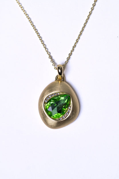 Australian Crystal 18KT Gold Plated Pendant and Stud Earrings